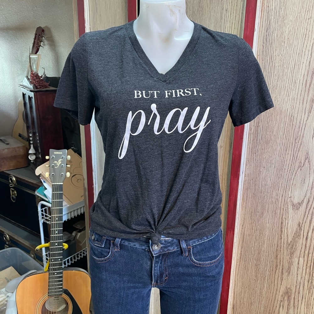 Bella Canvas Charcoal V-Neck Graphic Tee